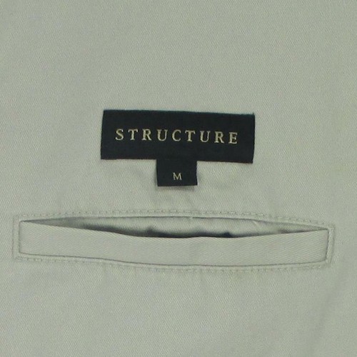 40 R (M) Structure Ivory Cotton 2 Btn Mens Safari Style Jacket Sport Coat Blazer - Picture 8 of 8