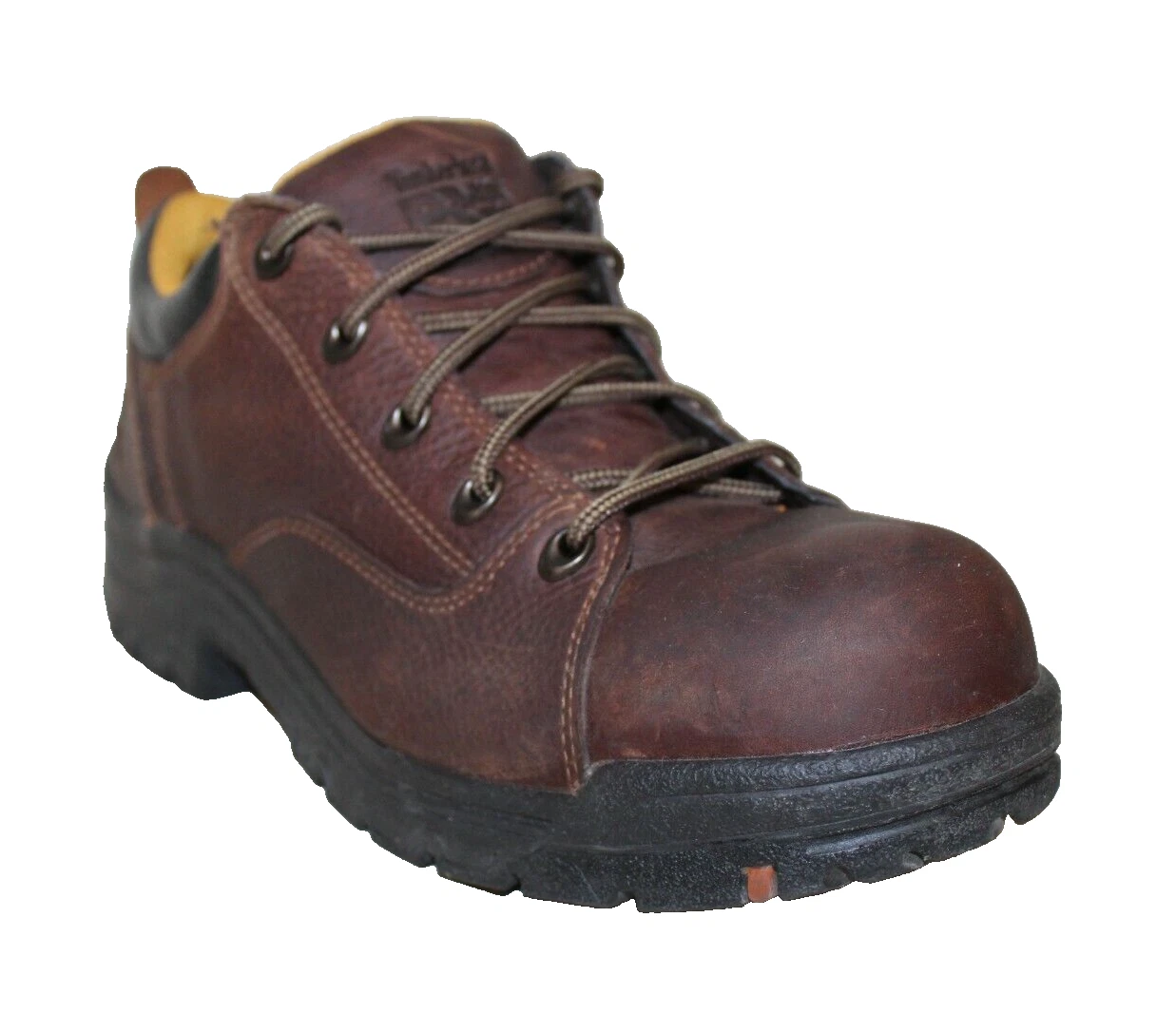 Timberland Pro scarpa da lavoro donna 11 M lega di titanio punta di sicurezza Oxford pelle marrone