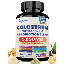 Kolostrum-Ergänzung 5250 mg, grasgefüttertes Kolostrum 500 mg, mit Vitamin C