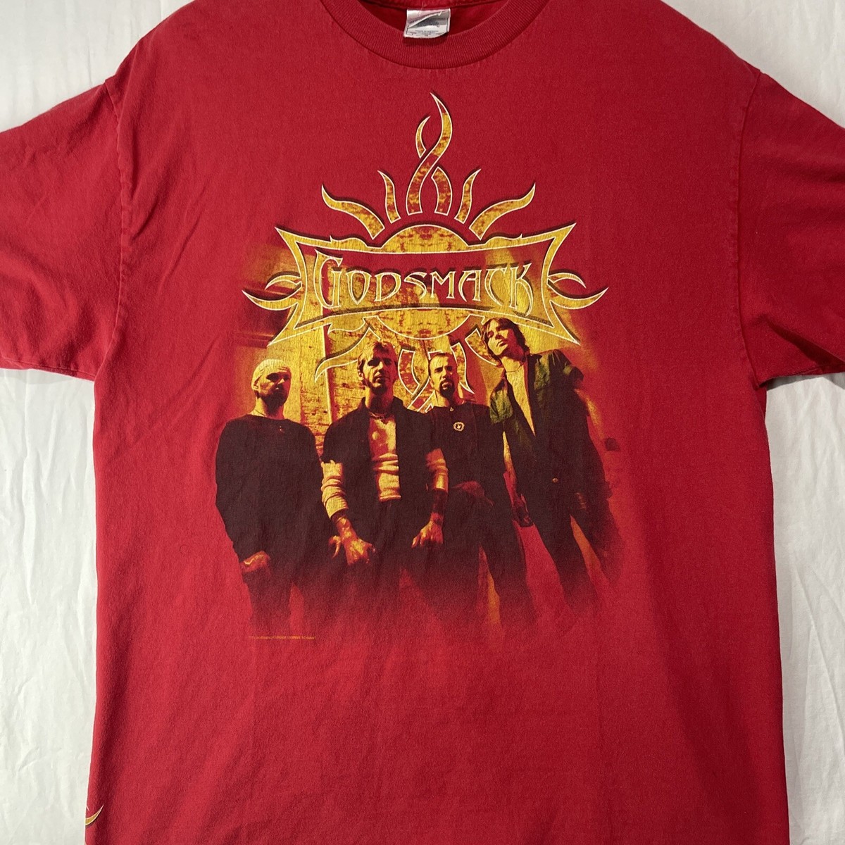 Vintage Godsmack Shirt Mens Large Red Tennessee River Band Tee