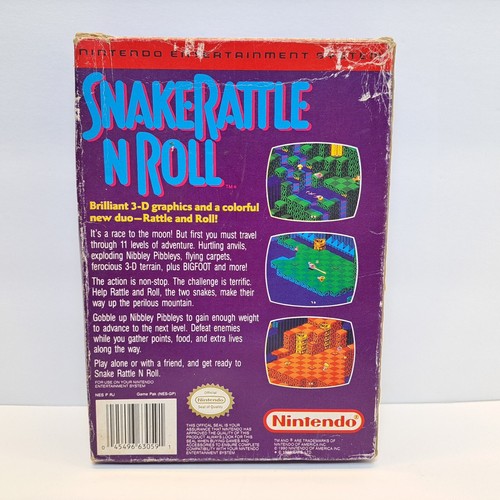 Snake Rattle n Roll (Nintendo NES, 1991) No Manual, TESTED Authentic WORKS - Picture 10 of 22