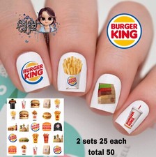 Burger King Waterslide Nail Art Decals Set Of 50 Instructions & Bonus