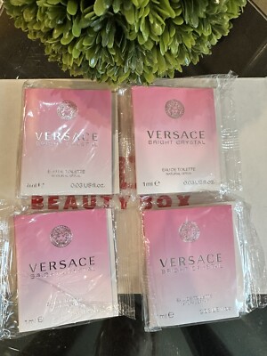 4X Versace BRIGHT CRYSTAL Eau De Toilette EDT Sample Spray .03oz, 1ml.