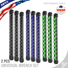 9PC Socket Organizer Storage 360° Swivel Rail Rack Holder 1/4 3/8 1/2 Industrial