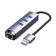 4Port USB Hub USB/Type C to Ethernet Adapter for Home Shool Use Stable Internet