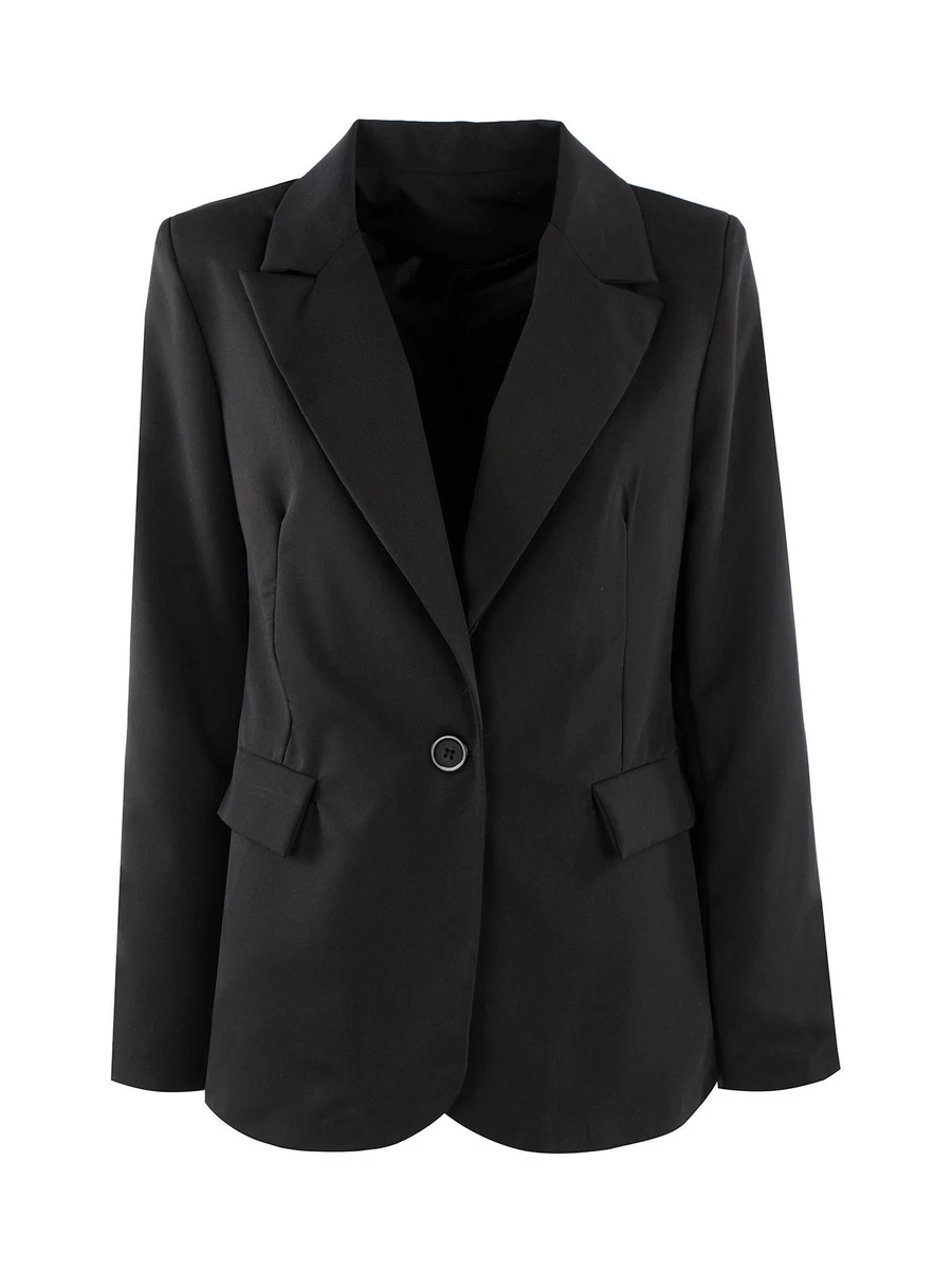 Blazer da donna a maniche lunghe, stile vintage, con bottoni a