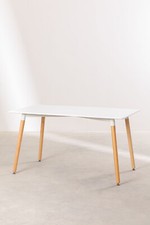 Tavolo Da pranzo cucina Rettangolare 140x80 Design gambe In Legno naturale