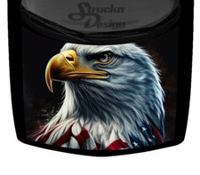 Bald Eagle Head USA US American Flag Car SUV Truck Vinyl Decal Graphic Hood Wrap