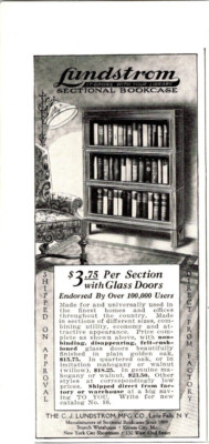 Antique 1919 Ad Lindstrom Sectional Bookcase With Glass Doors $3.75 Per Section