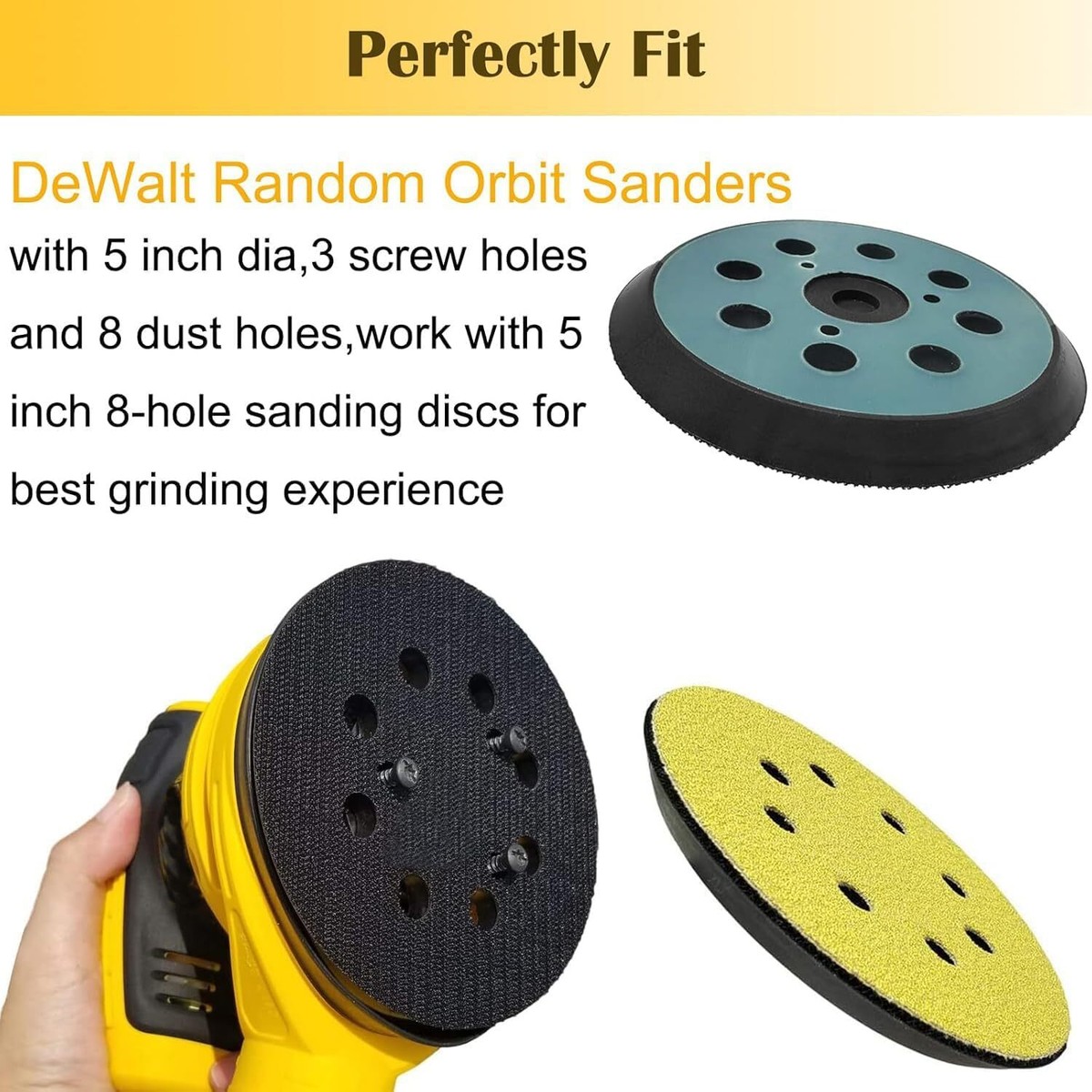 Dewalt Dw421-Gnellkoor Sander Pads Replacement for Dewalt, 2 Pack 5