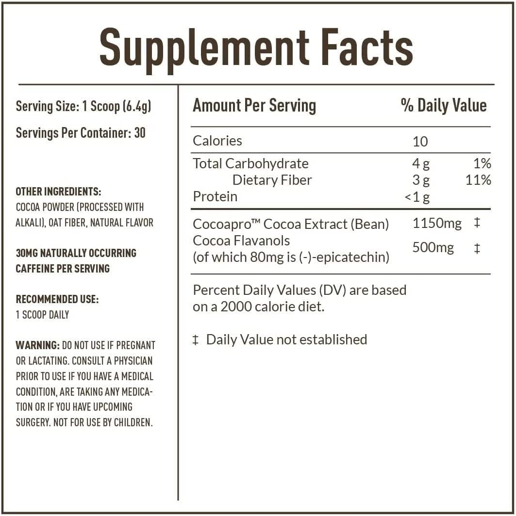 Cocoavia Cardio Health Cocoa Powder, 30 Servings, 500Mg Cocoa Flavanols