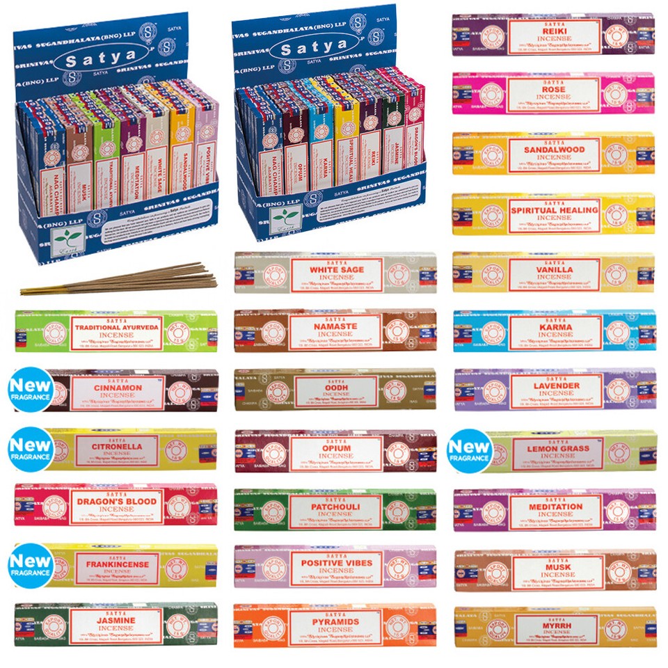 Product photo 5 of 5 — SATYA INCENSE STICKS Genuine NAG CHAMPA 15g Packs Mix Scents Joss Insence