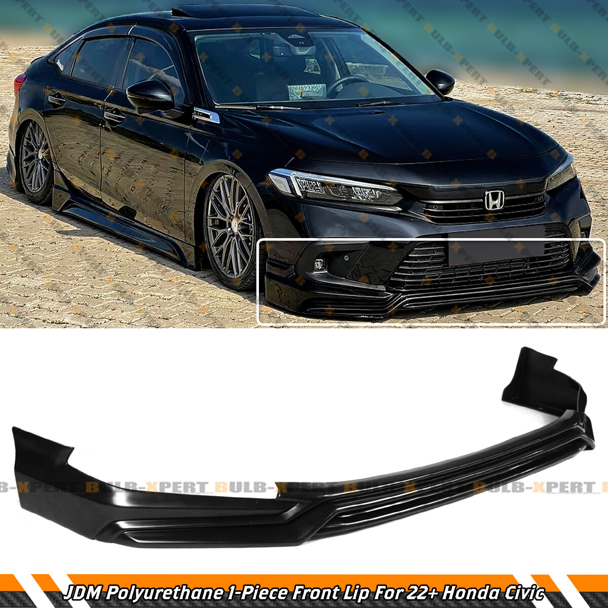 For 2022-2024 HONDA CIVIC JDM POLYURETHANE 1PC FRONT BUMPER LIP
