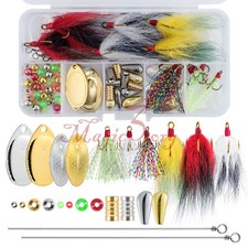 98pcs Inline Spinner Making Kit Spinning Body Blades Accessories Supplies Trout