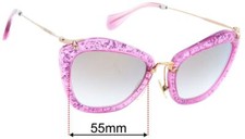SFx Replacement Sunglass Lenses fits Miu Miu SMU10N - 55mm Wide