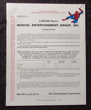 1991 MARVEL ENTERTAINMENT GROUP Stock Prospectus VF 8.0