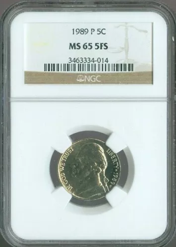 1989 P Jefferson Nickel NGC MS65 FS Quality