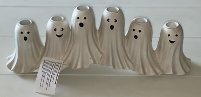 3-Pack Halloween Ghost Candle Holders - Cute Spooky Decor For Taper Candles, 3.94 Inches Tall