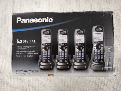 Panasonic KX-TG9344T Digital Cordless Answering System 4 Handsets Complete Box!