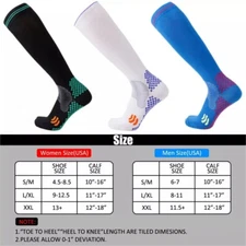 3 pairs of compression closed toe socks knee length fitness training 20-30mmhg