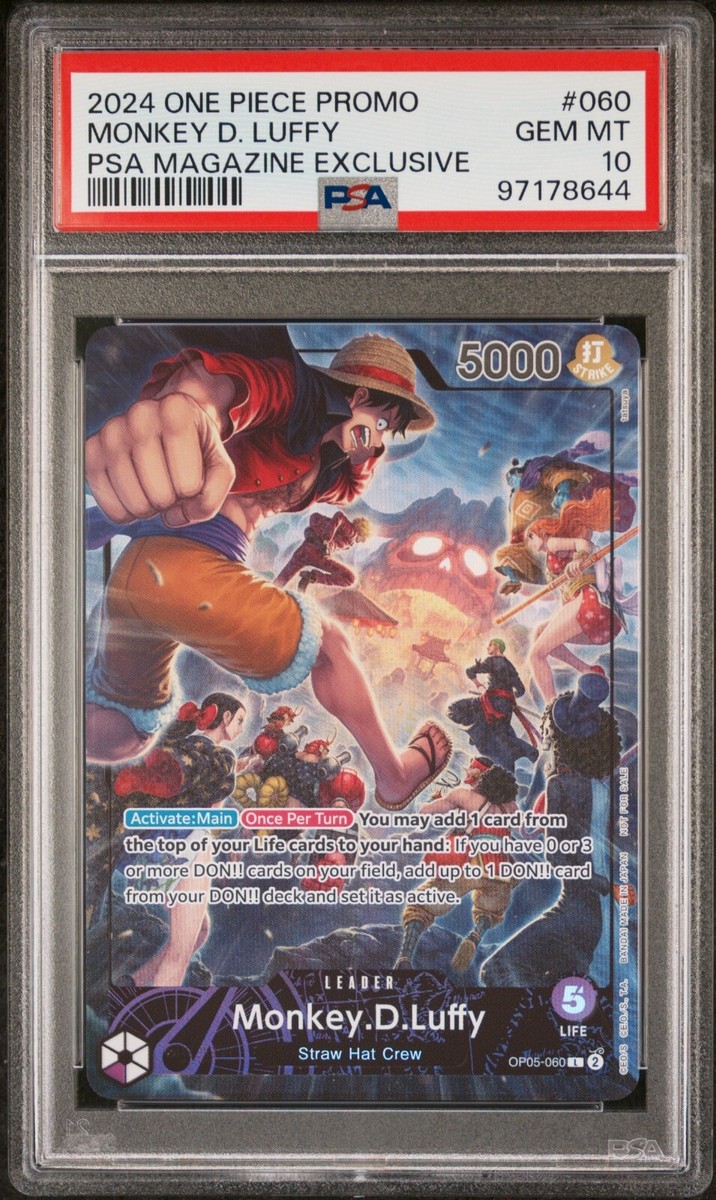 PSA10 One Piece Monkey D Luffy PSA Magazine Exclusive OP05 PSA10 One Piece Monkey D Luffy PSA Magazine Exclusive OP05