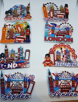 8 I LOVE LONDON ENGLAND UK KÜHLSCHRANKMAGNET SOUVENIR KERAMIK ATTRAKTIVER GESCHENKARTIKEL