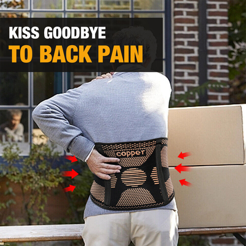 Copper Lumbar Waist Support Brace Belt Lower Back Pain Relief for Men Women - 第 7/12 張圖片