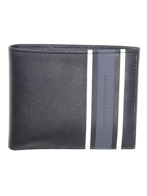 Tommy Hilfiger Herren Geldbörse Urban Stripe Mini CC Leder Schwarz AM0AM04212 - Bild 1 von 2