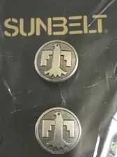 Vintage Sunbelt Silver Tone Metal Set of 5 Bird Engraved Button Covers