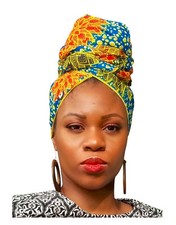 Blue, Gold and Red African Print Head wrap DP3849H