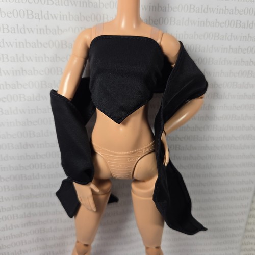 TOP ~ KIT 2 YOU CREATE BASICS BLACK MADE TO MOVE DOLL SCARF TIE BACK TUBE SHIRT