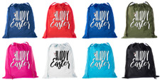 Mini Easter Basket Bags, Drawstring Cinch Sacks, Bunny Bags - Peaking Bunny