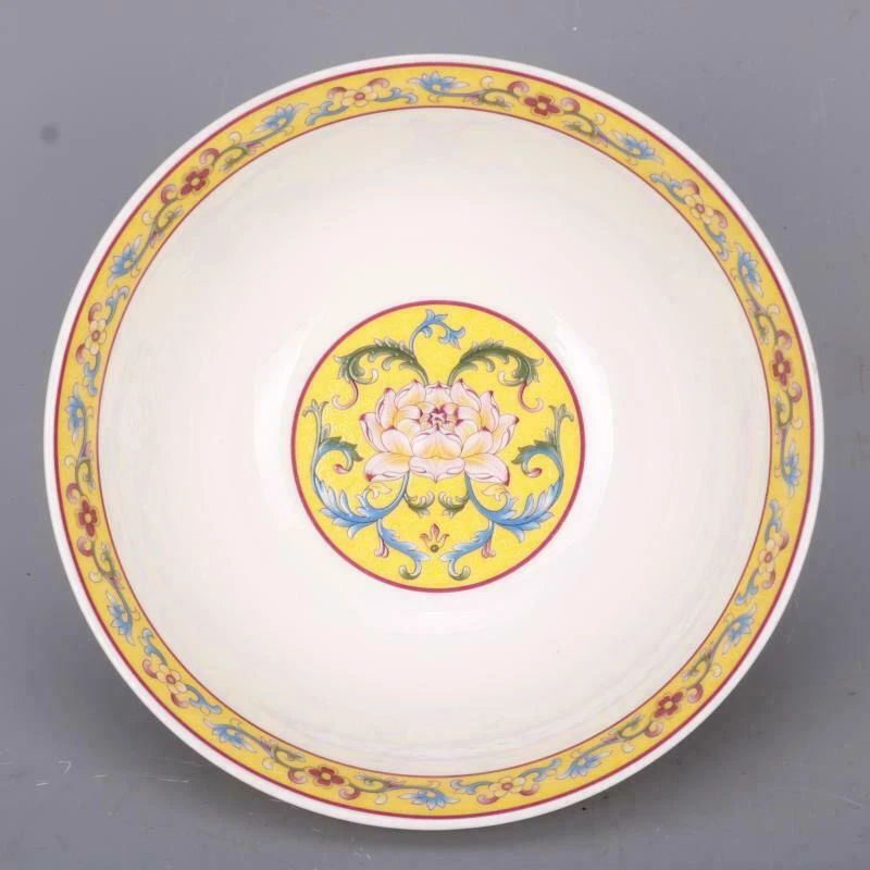 6-дюймовая китайская чаша Qing Qianlong из розового фарфора с рисунком цветка лотоса - Изображение 3 из 4