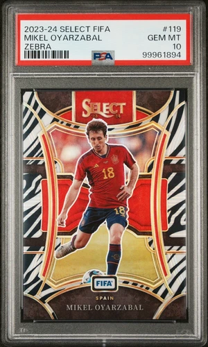 2022-23 Select FIFA Mikel Oyarzabal Zebra Prizm /25 #119 PSA 10 Gem Mint Spain