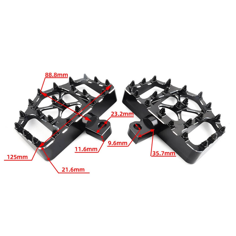 Wide Red Foot Pegs MX Style Floorboard For Harley Touring Sportster