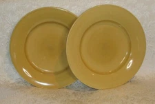 Set of 2 ~ TABLETOPS UNLIMITED Over and Over 12" Dinner Plate in Mustard