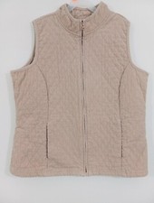 Womens Basic Editions QUILTED COTTON Zip Vest...