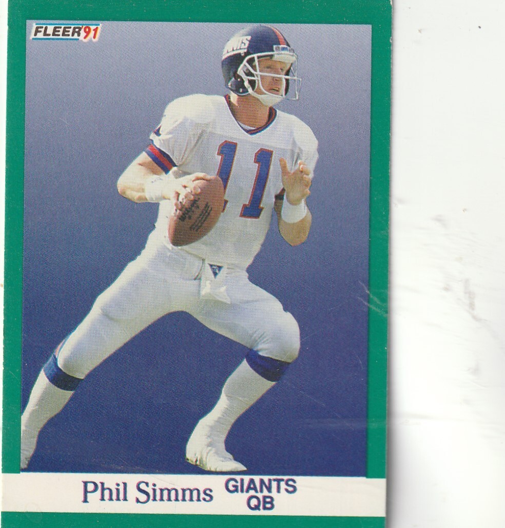 FREE SHIPPING-MINT-1991 Fleer #318 Phil Simms     New York Giants