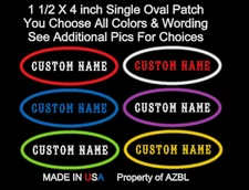 CUSTOM EMBROIDERED PATCH OVAL NAME UNIFORM TAG EMBROIDERY BIKER MC TAG IRON ON