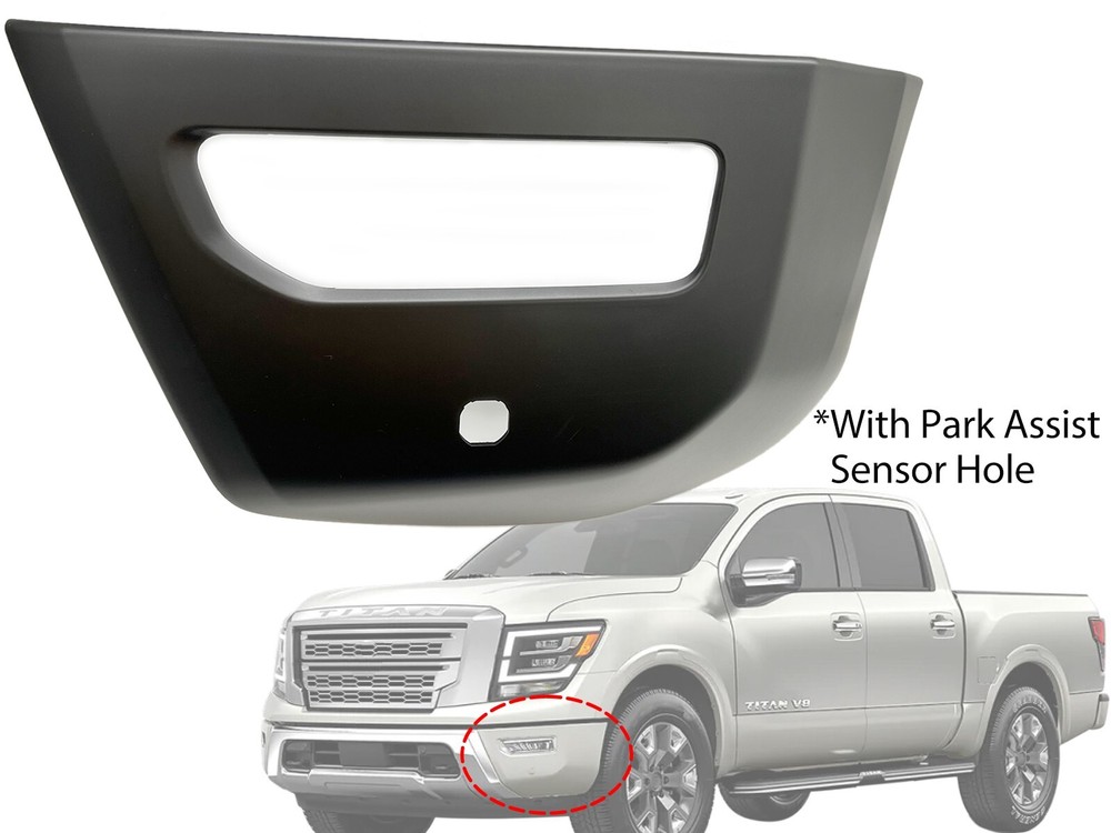 For 2020-23 Nissan TITAN Bumper Cover w/ Park Sensor Hole Driver Side NI1016103