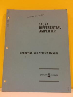 HP 02573-2 Model 1407A Differential Amplifier Operating and Service Manual