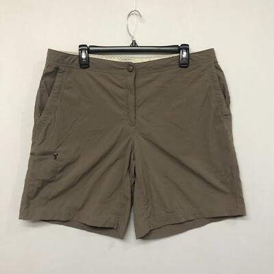 LL Bean Women Outdoor Hiking Bermuda Shorts Size 16 Brown Nylon Blend M191  -20 | eBay