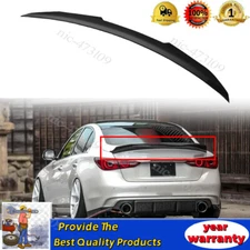 Rear Trunk Spoiler Wing For 2014-2022 Infiniti Q50 Carbon Fiber Style PSM Type