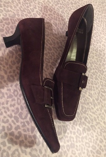Women's 8 1/2 N Stuart Weitzman Brown Suede Heels - Picture 4 of 12