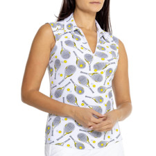 NWT IBKUL Golf Tennis Print 1/4 Zip Top Shirt XS S M L XL 2X White Activewear T2