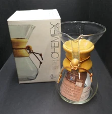 Vintage Chemex CM-8A Classic Series Filter Drip Coffee Maker 8 Cup with Box, NEW