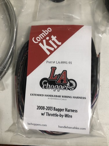LA Choppers Cable Kit C Mini 08-13 FL LA8010KT2-08/0610188 SS Braid - Picture 3 of 9