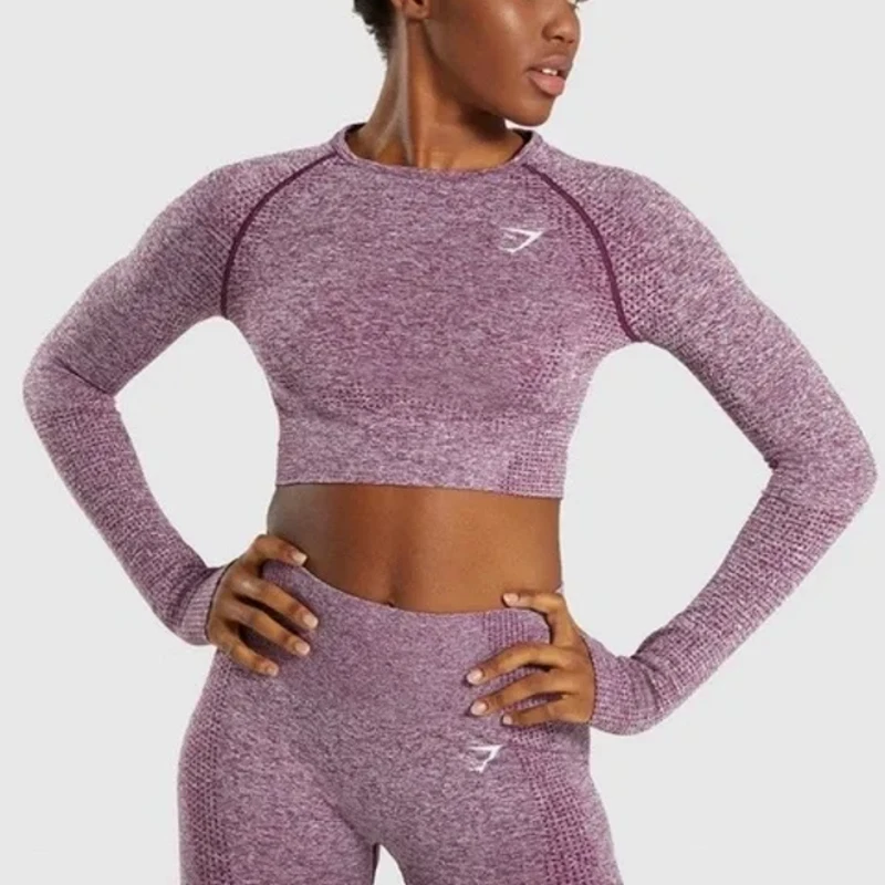 gymshark vital seamless long sleeve cropped shirt