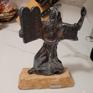 Vintage Isaac Jeheskel Israel Sterling Silver Moses with Tablets