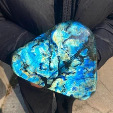 4.5LB Rare Natural Labradorite Quartz Crystal Freeform Mineral Specimen Healin